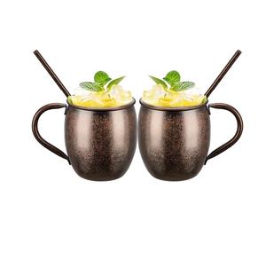 Tazas Moscow Mule con Diseño Floral Grabado, Taza Mule de Cobre Plateado con Asa, Tazas Grandes de Acero Inoxidable Martillado - Product Image 3