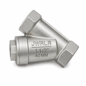 Filtro de Tubería en Y de Acero Inoxidable de Grado Industrial de 1-1/2 Pulgadas (40 mm) con Conector Roscado para Agua, Aceite, Gas, Aire, Sedimentos, Residuos y Partículas - Product Image 1