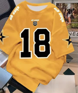 100% Polyester <b>Mesh</b> Direct Factory Stitched logo Men's Oversized Customized Stylish Short Breathable American Football Jerseys - Product Image 2