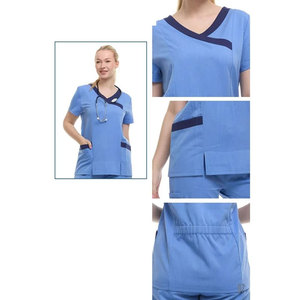 High Quality Women's Medical Scrubs Set Professional Nursing Uniform V-Neck Hospital Clinical Wear Dental Clinic Workwear Suit - Product Image 5