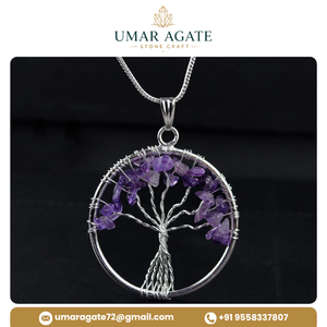 Porte-clés Arbre de Vie en Améthyste Naturelle, Breloque de Sac en Cristal, Cadeau Spirituel - Product Image 5