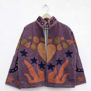 Hand Embroidered Velvet Suzani <b>Jacket</b> Boho Floral Winter Coat Velvet Suzani <b>Jacket</b> - Product Image 2