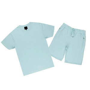 Wholesale Premium Men Summer Shorts <b>Set</b> Breathable Cotton T Shirt And Shorts Matching Casual Sportswear Custom Logo Clothing - Product Image 1