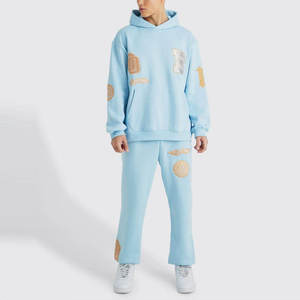 Fabricant en gros, prix raisonnable, survêtement d'hiver pour hommes, coupe évasée, couleur personnalisée, imprimé graphique, 100% coton - Product Image 1