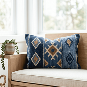 Lumbar Rustic Kilim Pillow <b>Cover</b> Geometric Pattern 12x20 Handwoven Cotton <b>Throw</b> Cushion Case Decorative Pillowshams - Product Image 2
