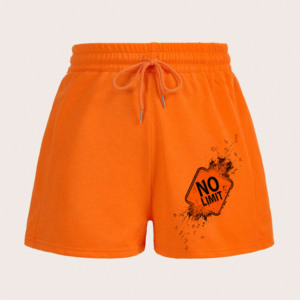 Shorts de Cintura Alta Amarillos de Punto, 100% Algodón, Resistentes al Viento, de Secado Rápido, con Cordón Ajustable, Cintura Elástica, Bolsillos Laterales, Casuales, para Mujer - Product Image 6