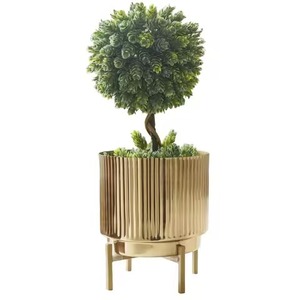 Jardinière en métal contemporaine, pot décoratif pour plantes, conteneur à fleurs intérieur/extérieur, décoration pour la maison et le jardin - Product Image 6