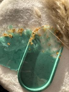 Handmade Decorative Resin Organizer <b>Tray</b> For Bedroom Vanity <b>Perfume</b> Collection And Jewelry Storage Display - Product Image 5