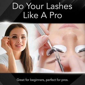 Lot de 5 pinces à cils réutilisables et durables en acier inoxydable, extensions de volume droites et incurvées, pinces à cils avec logo personnalisé - Product Image 5