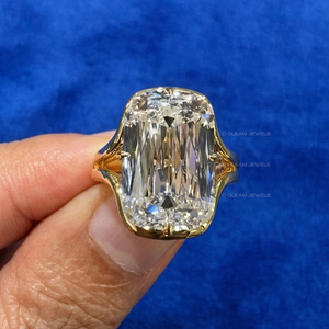 Ashoka Criss Cut Lab Diamond 5CT, Elongated Cushion Modified Diamond <b>Ring</b>, Vintage Style <b>Statement</b> Stone, Luxury Engagement <b>Ring</b> - Product Image 6