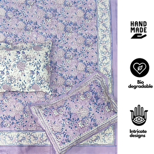 Drap de lit en coton Jaipur taille King, imprimé à la main, respirant, doux pour la peau, durable, écologique, motif floral, pour la maison et l'hôpital - Product Image 1