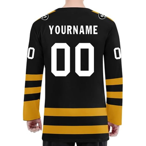 ชุดยูนิฟอร์มฮอกกี้น้ำแข็งแบบกำหนดเอง ผู้ผลิต OEM สหรัฐอเมริกา ขายส่ง เสื้อฮอกกี้ทีมแบบสั่งทำ ปักโลโก้ ผู้ใหญ่ โพลีเอสเตอร์ 100% คอวี - Product Image 6