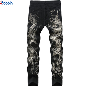 Custom Outfit Mens <b>Jeans</b> Black Color Personal Designer Printed <b>With</b> Digital Printing Casual Mid <b>Waist</b> Straight Leg Denim Pants - Product Image 6