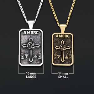 Pendentif BOJ RCJ 007 Victorien personnalisé Rosicrucien fait main en argent sterling, symbole alchimique de la Croix de la Rose, vente à prix réduit - Product Image 3