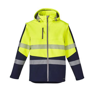 Veste de travail réfléchissante à haute visibilité, imperméable, coupe-vent, légère, en polyester, avec bandes réfléchissantes pour la visibilité nocturne - Product Image 2
