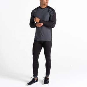 Conjunto de Ropa Interior de Compresión para Hombre, Manga Larga, Secado Rápido, Transpirable, Ropa Deportiva, Ropa Activa, Gimnasio, Running, Negro - Product Image 1