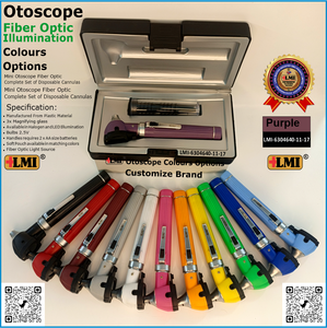 Premium Manual Fiber Optic Otoscope Instrument Set Class I Purple Medical Device Reusable Lightweight for Clinical Examination - Product Image 2