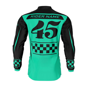 Vente en gros de maillots de motocross personnalisés de haute qualité pour équipes sportives, design personnalisé, respirant, manches longues, impression numérique pour adultes - Product Image 2