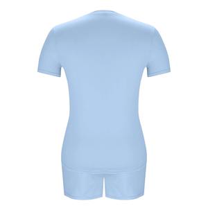 Tenues d'entraînement deux pièces pour femmes, t-shirt ample à manches courtes avec short legging, vêtements de sport d'été pour le yoga et la gym - Product Image 2