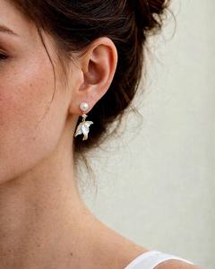 Juego de Pendientes de Aro con Diseño de Cola de Sirena y Perlas de Agua Salada, Plata de Ley 925, Chapado en Oro de 14K, Regalo - Product Image 6