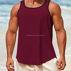 Débardeurs de sport à haute élasticité pour l'été, personnalisés, en polyester respirant, débardeur de fitness pour hommes - Product Image 4