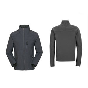 Vornex Industry Color Block Hooded <b>Jacket</b> Softshell Sport Coat Red Grey Contrast Zip Up Athletic Outerwear Team Custom Wholesale - Product Image 6