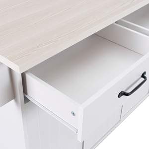 K K Carro de Cocina con Ruedas y Cajones, con Cubo de Basura, Estante para Especias Abatible y Toallero, Categoría de Producto: Islas y Carros de Cocina - Product Image 3