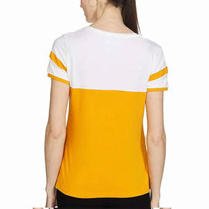 T-shirt d'été décontracté pour femme à manches courtes, rayé, color block, col rond, en coton doux, hauts pour femmes, tee-shirt tendance, vente en gros 2024 - Product Image 2