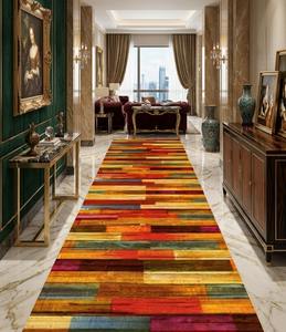 Alfombra de pasillo MAA&company hecha a mano, geométrica, de lana/seda, de pelo bajo, tejido plano, acolchada, antideslizante, ecológica, para pasillo y camping - Product Image 3