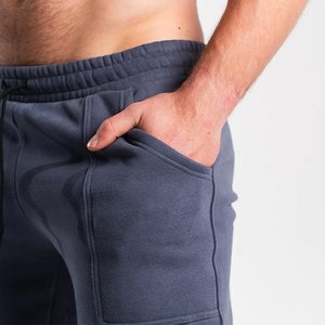 Men's Dark Gray Fleece Sweatpants Elastic Waist Drawstring Side Pockets Casual Joggers Autumn Wear - Product Image 5