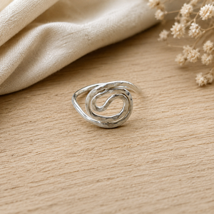 Anillo Espiral Abierto Minimalista de Plata 925, Diseño Geométrico, Ajustable, Joyería Unisex para Uso Diario - Product Image 2