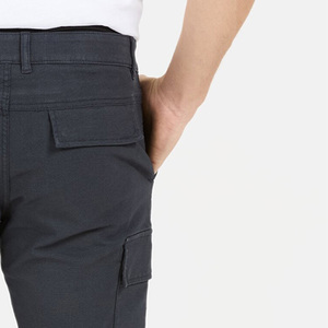 Shorts cargo sportifs pour homme vert olive, taille mi-haute, élastique, 100 % coton, séchage rapide, fermeture éclair, logo avant - Product Image 2