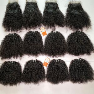 Vente en gros d'extensions de cheveux trame bouclée birmane de haute qualité, paquet de cheveux humains vierges non traités de couleur noire naturelle - Product Image 6