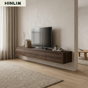 Contemporary Scandinavian Durable Minimalist Design Modern Floating Media Console <b>TV</b> <b>Stand</b> Laminated Board for Living Room 65 - Product Image 3