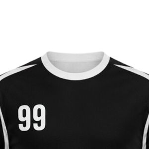 Maillot de handball bicolore noir et blanc pour hommes, manches courtes, vêtements de sport athlétiques, polyester, entraînement, match - Product Image 3
