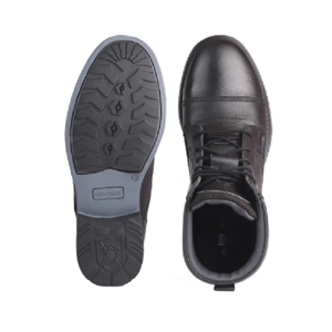 Botas de cuero genuino negro para hombre, calzado informal con cordones hasta el tobillo, zapatos resistentes para exteriores, botas elegantes para caminar en invierno y viajar - Product Image 3