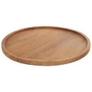 Modern Round Wooden Polished Solid Pattern <b>Dinner</b> Plate Serving <b>Tray</b> for Party Use in Restaurant and Household - Product Image 6