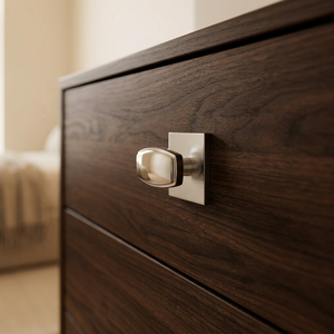 Fancy Brushed Brass Cabinet Knob with Square Backplate Gold Finished Minimalist Design Furniture Handle Bathroom Fitcken Pulls - Product Image 6