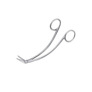 Tijeras de disección de acero inoxidable con cuchillas anguladas de precisión, reutilizables y autoclavables para uso quirúrgico y médico. - Product Image 2