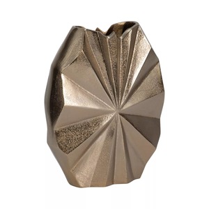 Vase de table moderne en aluminium, design géométrique fait main, finition argentée, Jaffs Exports, respectueux de l'environnement - Product Image 4