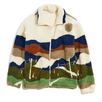Veste zippée pour homme doublée en sherpa, motif écossais réversible, vêtement d'extérieur décontracté d'hiver, col montant, service OEM