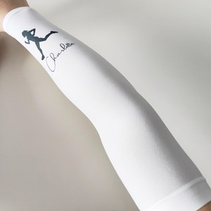 Manchons de bras personnalisés blancs avec logo et design sur mesure, protection anti-UV, unisexe, pour cyclisme, compression - Product Image 3