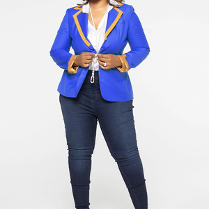 Blazer Unisexe Personnalisé Style Universitaire, Bleu et Or, Logo Brodé, Doublure en Polyester, Imprimé, Fabrication en Usine - Product Image 6