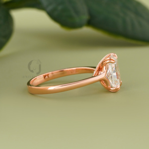 2 Carat Radiant Cut Lab Diamond <b>Ring</b> Rose Gold Solitaire Hidden Halo Criss <b>Cross</b> Cathedral Band Engagement <b>Ring</b> VVS VS Clarity - Product Image 2