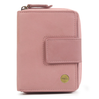 Dompet Lavender Kulit Asli Wanita WRIZA |   Dompet Clutch Solid Anti RFID dengan 9 Slot Kartu, Jendela ID, dan Penutup Ritsleting
