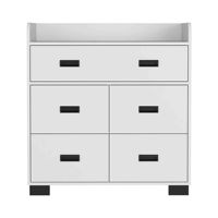 Commode blanche à 4 tiroirs, design moderne, meuble de chambre à coucher, autoportante, style bois MDF