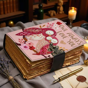 Diario de Cuero Hecho a Mano con Diseño de Búho, 400 Páginas, Regalo Romántico Vintage para el Día de San Valentín - Product Image 4