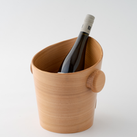 Seau à glace en bois de cèdre naturel Kurikyu, artisanat traditionnel japonais Magewappa, refroidisseur de vin et de boissons fait à la main pour 1 ou 2 bouteilles