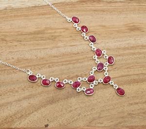 Collier ras-de-cou en argent sterling 925 avec rubis rouge de qualité supérieure, serti clos, pour femme, par Manauafacaters - Product Image 4