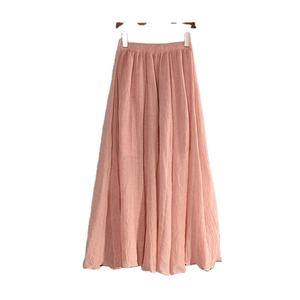 Jupe longue évasée en jean de coton délavé pour femme, taille haute, tendance - Product Image 4